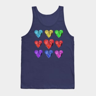 Multi-colored Hearts Tank Top